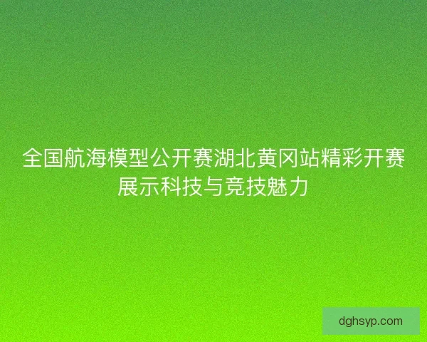 全国航海模型公开赛湖北黄冈站精彩开赛展示科技与竞技魅力