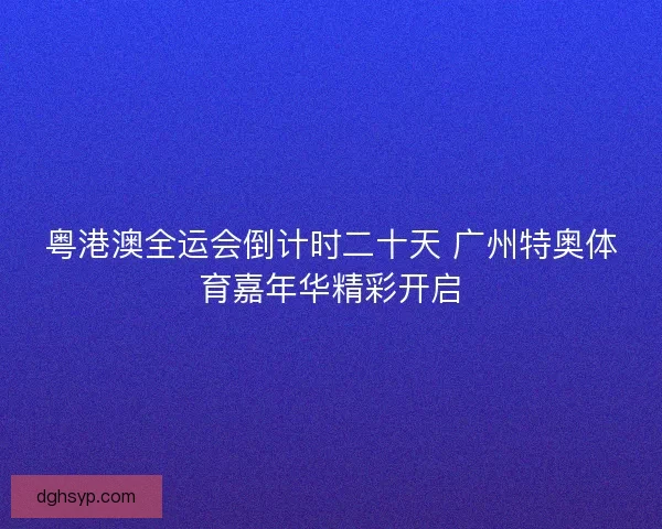 粤港澳全运会倒计时二十天 广州特奥体育嘉年华精彩开启